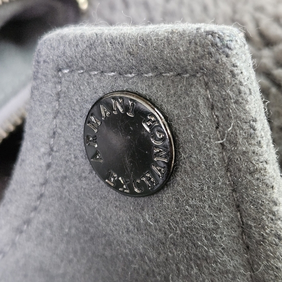 Armani Exchange A|X Gray Faux Fur Collar Wool Blend Coat XS - Picture 6 of 8